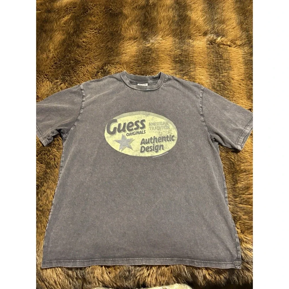 Guess Originals West Tee Charcoal Gray Graphic T-Shirt Men’s Small - Picture 1 of 5